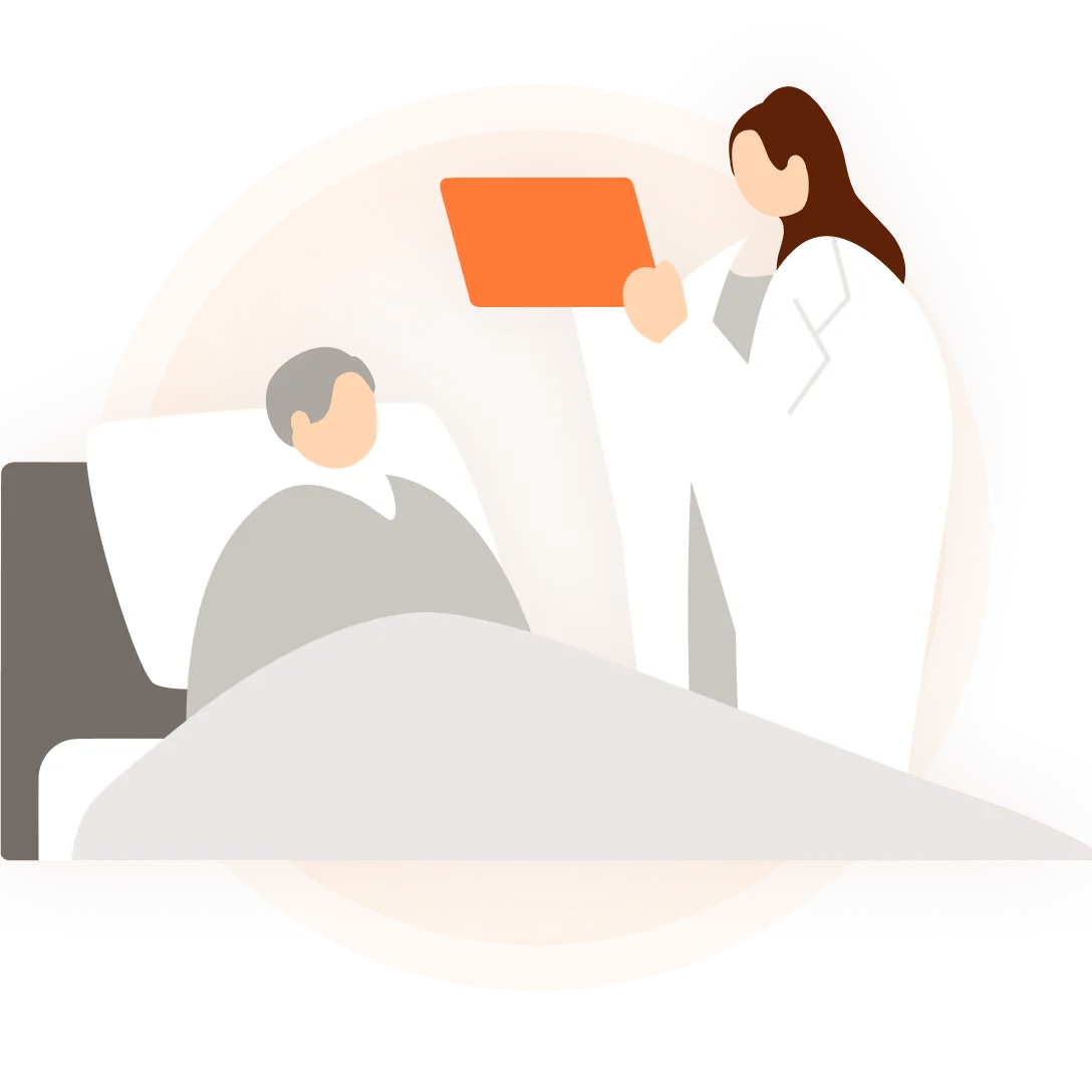 タブレットを使って訪問先で対応するイメージ