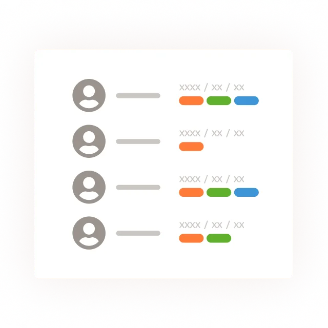 患者ごとの特徴をひと目で確認するイメージ