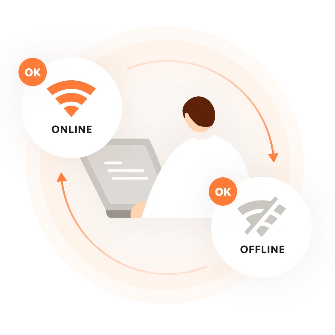 オフラインでも安心のイメージ